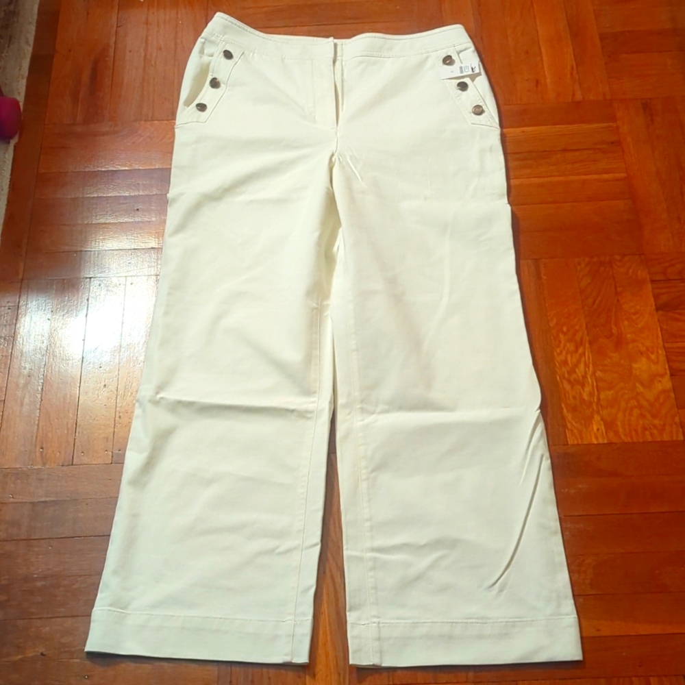 NWT - Talbots Size 12 Wide Leg off-White Pant